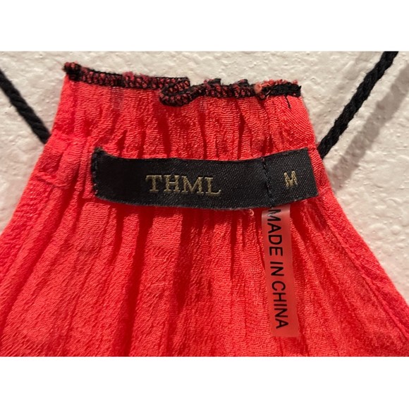 THML Orange Red Embroidered Tank Top - Picture 2 of 4